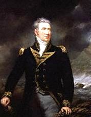 Admiral Sir Edward Pellew, Bart., Viscount Exmouth 1757 - 1833. Portrait painted by Northcote in 1804 and which hangs in the National Portrait Gallery in London.
